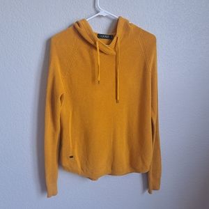 Lauren Ralph Lauren Yellow Hooded Sweater Size Medium